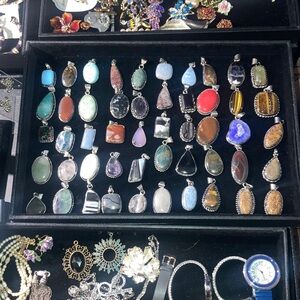 Assorted Gemstone Pendant stamped 925 (pick one)
